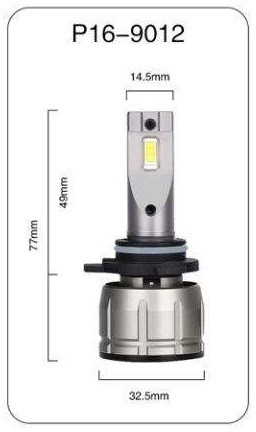 Set 2 leduri HIR2 (9012) P16 Canbus pentru far auto, putere 60W, luminozitate 10.000 Lm, 12V P16-HIR2 (9012)
