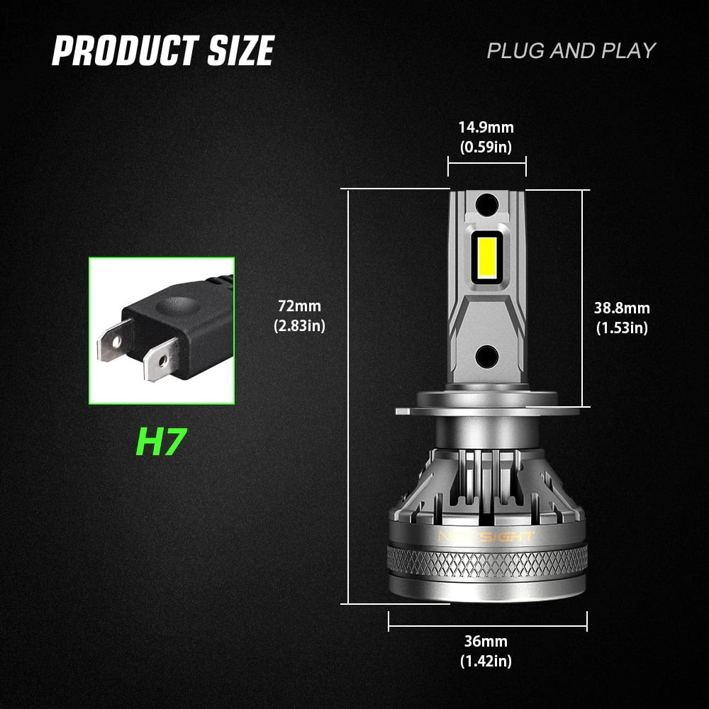 Set 2 leduri H7 Canbus pentru far auto, putere 120W, luminozitate 22.000 Lm, 12-24V A500-N37-H7