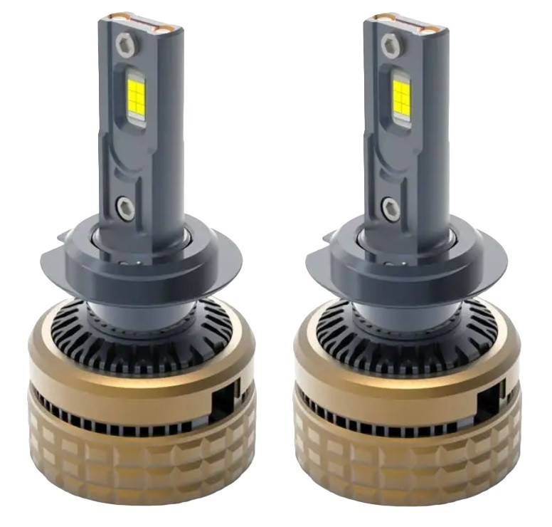 Set 2 leduri H7 H100 Canbus pentru far auto, putere 100W, luminozitate 15.000 Lm, 12V H100-H7