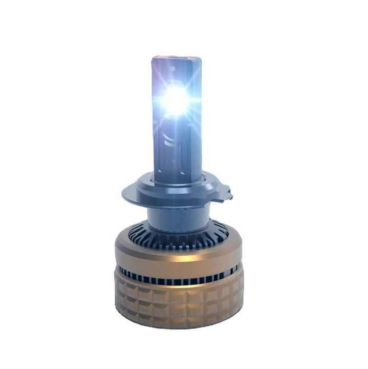 Set 2 leduri H7 H100 Canbus pentru far auto, putere 100W, luminozitate 15.000 Lm, 12V H100-H7