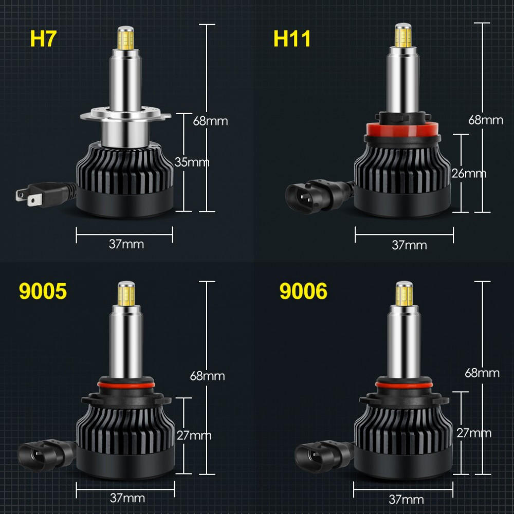 Set 2 leduri H7 M9 Canbus 360 grade pentru far auto, putere 80W/set, luminozitate 8000 Lm/set, 12V M9-H7
